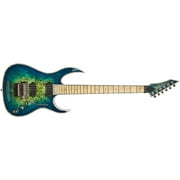B.C. Rich Guitars Z6 Prophecy Archtop Electric Guitar with Floyd Rose, Cyan Blue Burl