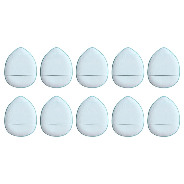 10 piezas de mini soplo de polvo en forma de , detalle facial maquillaje cojín de aire suave esponja cosmética para base cara suelta Azul Sunnimix Soplo de maquillaje triangular