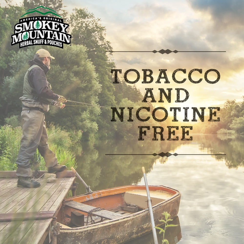 Smokey Mountain Wintergreen Snuff, 5 Cans, no Tobacco and no Nicotine, Refreshing Herbal and Smokeless Chew Alternative