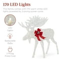 thumbnail image 3 of Best Choice Products 2-Piece Moose Family Lighted Christmas Yard Decor Set w/ 170 LED Lights, Stakes, Zip Ties - White, 3 of 7