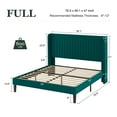 thumbnail image 6 of Amolife Full Size Velvet Upholstered Bed with Wingback Headboard, Lake Blue, 6 of 9