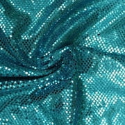 Faux Sequin Knit Fabric Shiny Dot Confetti for Sewing Costumes Apparel Crafts by the Yard (Turquoise)