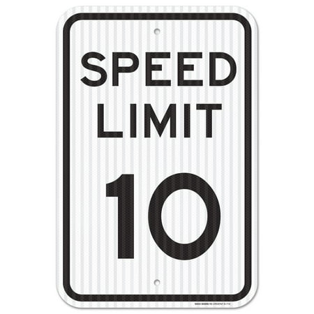 Aluminum Speed Limit Sign - Speed Limit 10 MPH Sign, Federal 12