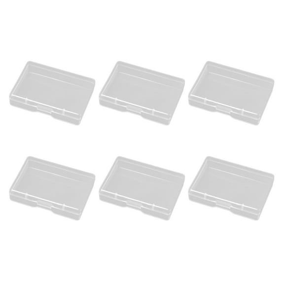 Mutmorningal 6pcs Rectangular Plastic Storage Box Small Transparent Case Jewelry Container Collection Organizer (20#)