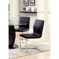 thumbnail image 4 of Contemporary Eye Catching Black Leatherette 6pc Chairs Metal Chrome Frame Padded Side Chairs Dining Room, 4 of 8