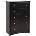 thumbnail image 1 of Wright Home Plastic 5 Drawers Chest with Solid Brushed Nickel Knobs in Black, 1 of 4