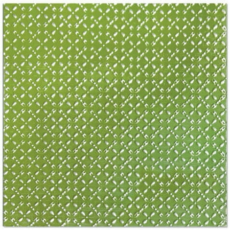 Bright Green Diamond - Salvaged Tin Ceiling Tile 12"X12"