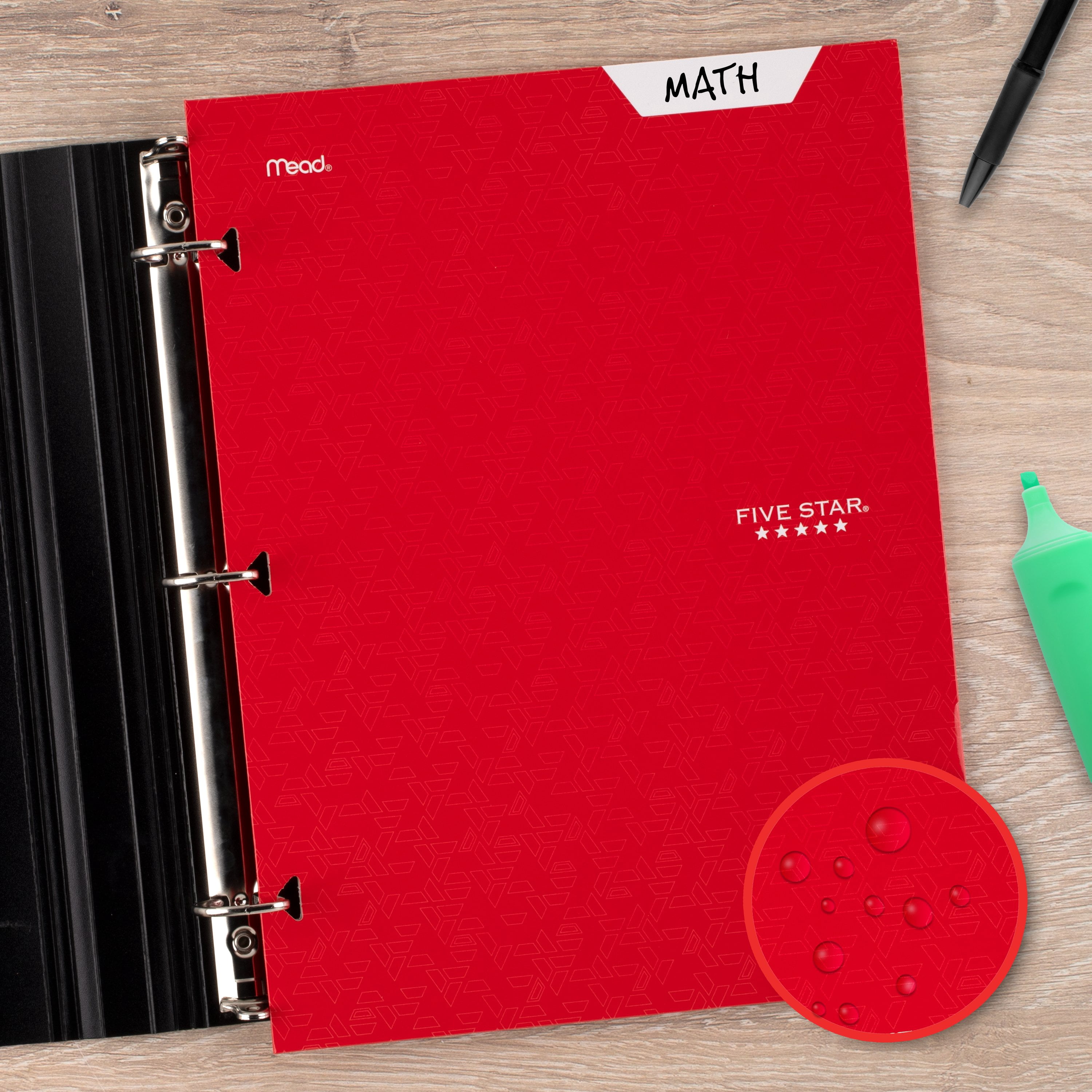 Five Star 4-Pocket Paper Folder, Fire Red (331060B-WMT22)
