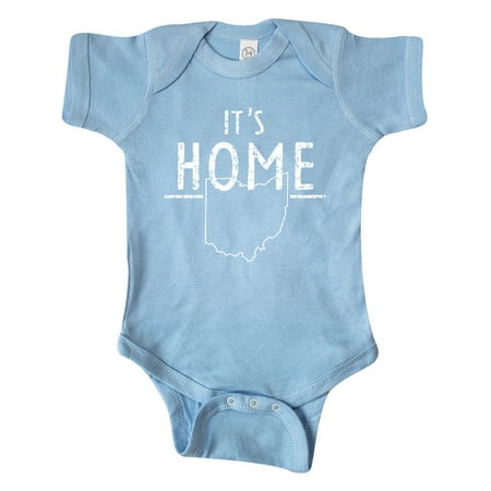 

Inktastic It s Home- State of Ohio outline Distressed Text Gift Baby Boy or Baby Girl Bodysuit
