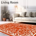 thumbnail image 2 of ODIKA 8'x10' Machine Washable Non-Slip Area Rug, Art Nouveau Floral Scrollwork with Flowing Vines High Traffic Rug, Red, 536706, 2 of 7