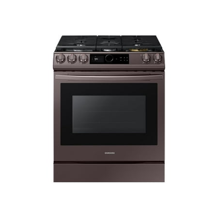 Samsung - 6.0 Cu. Ft. Front Control Slide-in Gas Range with Smart Dial, Air Fry & Wi-Fi, Fingerprint Resistant - Tuscan stainless steel