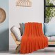 thumbnail image 4 of Suave 100% Algodón Punto Manta para Sofá y Diván Ligero Cable Tejida Cobija Casa Decorativo Cobija Rojo naranja 60 x 78, 4 of 11