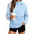 thumbnail image 2 of Tqcoqu Womens Solid Color Half Zip Hooded Jacket, Lightweight Long Sleeve Pullover Anorak Windbreaker with Pocket & Drawstring, 2 of 8