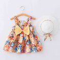 thumbnail image 2 of JUoaLXG Baby Girls Casual Dresses Summer Floral Bowknot Sleeveless Backless Birthday Party Tutu Princess With Hat Set DressSportwear,Yellow,18-24 Months, 2 of 8