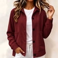 thumbnail image 4 of Ovzne Women's Corduroy Shacket Button Down Jacket Lapel Collar Long Sleeve Coat with Pockets Relaxed Fit Casual Outerwear,Wine Jackets for Women, 4 of 8