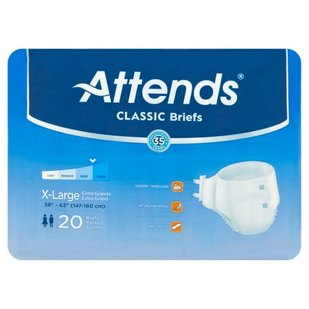 Attends Breathable Extra Large Briefs, 20ct
