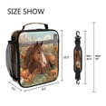 thumbnail image 5 of 10.5X9.5in Square Insulated Lunch Bag Leak-proof Lunch Box for Outdoor Work Picnic Farm Brown Horse, 5 of 6