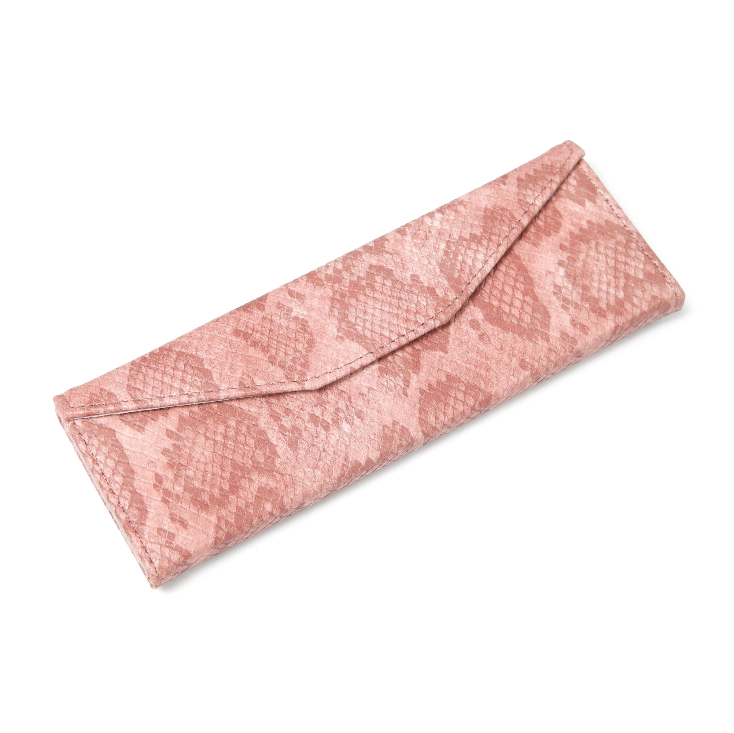 FEFI Hard Shell Eyeglass Case in Relief Leather-Look including cleaning cloth