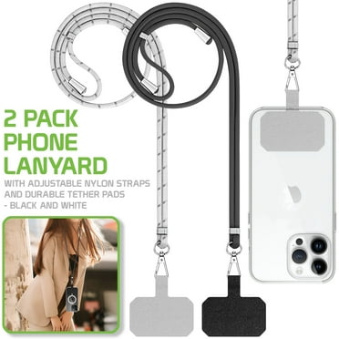 Cellet 2-Pack Phone Lanyard, Universal Phone Lanyard with Adjustable Nylon Straps and Durable Tether Pads Compatible with Smartphones, iPads, Tablets and more