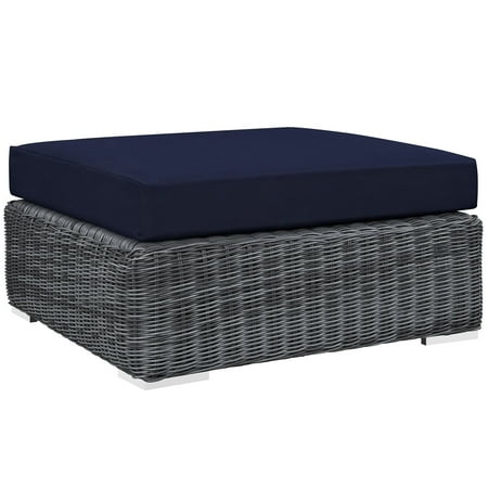 Modway Summon Outdoor Patio Sunbrella Square Ottoman, Multiple Colors