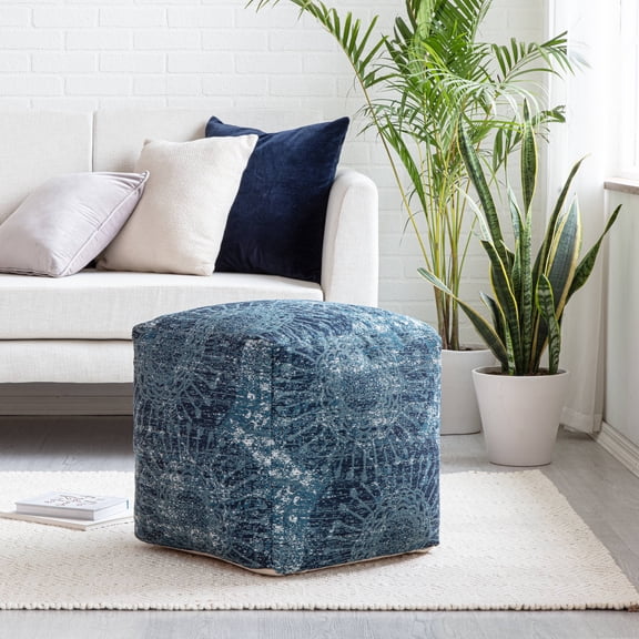 Anji Mountain Polyester Square Poufs