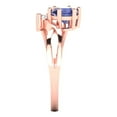thumbnail image 3 of Three-Stone Engagement Ring for Women - 0.87ct Simulated Tanzanite in 18K Rose Gold Promise Ring, 3 of 6