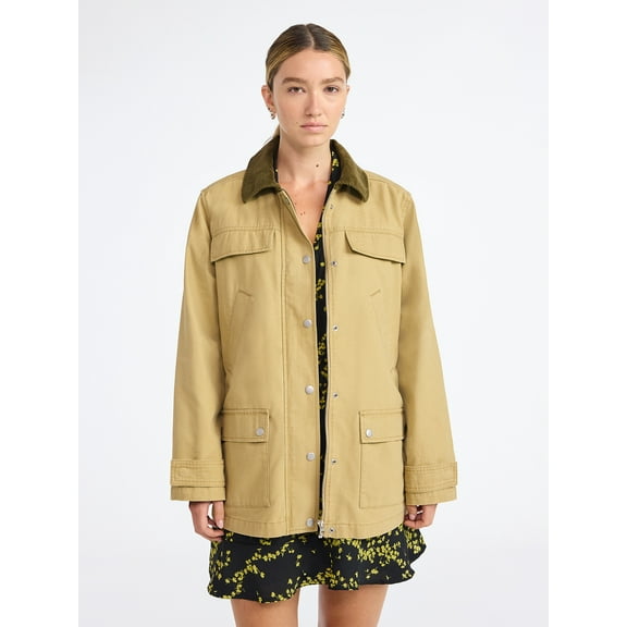 Scoop Women’s and Women’s Plus Cotton Oversized Cargo Barn Jacket, Midweight, XS-4X