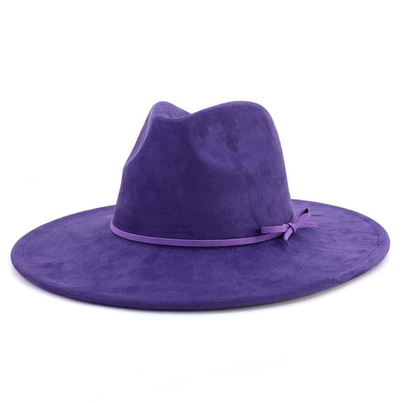 Fedora Hat for Women and Men, Classic Winter Wide Brim Felt Panama Hat Adjustable Suede Western Jazz Cap