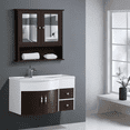 thumbnail image 4 of Yaheetech Armoire Murale en Bois avec Doubles Portes Miroir et Tablette Ajustable, Espresso, 4 of 9