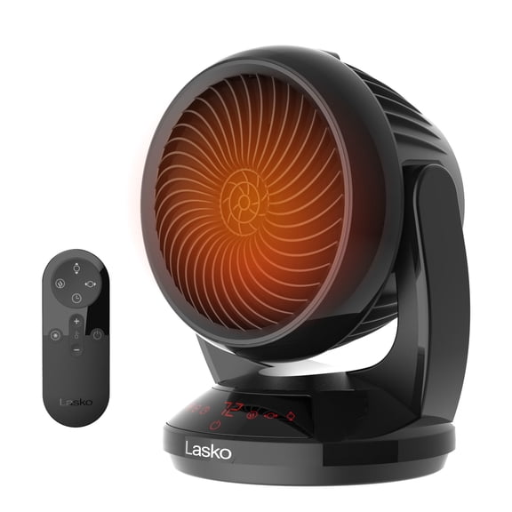 Lasko Whirlwind Heat CS12350 Black 1500W 3-Speed, Dual Oscillation, Remote, Ceramic Space Heater, 13"