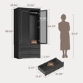 thumbnail image 3 of Asofer Bedroom Furniture Sets, Include Queen Size Bed Frame, Wardrobe & 6-Drawer Dresser and 2 Nightstands, 3 of 23