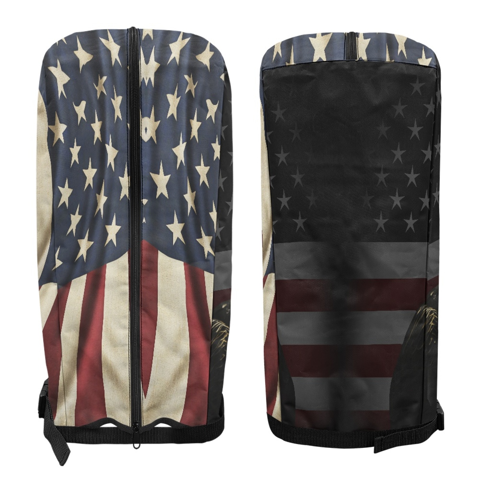 Yuyamidu Eagle Golf Bag Cover USA Flag Hood Golf Bag Umbrella for Clubs with Snap Button One Size Fit Most Stand Bags, Dust and Sun Protection