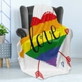 thumbnail image 4 of Pride Soft Flannel Fleece Throw Blanket, Hand Drawn Rainbow Heart Arrows and Doodles Love Word Homosexuality Special Day, Cozy Plush for Indoor and Outdoor Use, 60" x 80", Multicolor, by Ambesonne, 4 of 5