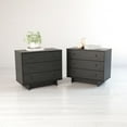 thumbnail image 4 of Prepac Finnley 3-Drawer Nightstand in Black Oak, Extra-Wide Bedside Tables with Storage, Set of 2, Modern Dressers, End Tables for Home, Bedroom, Living Room, 16" D x 31" W x 26.75" H, 4 of 14
