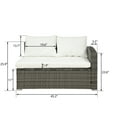 thumbnail image 4 of Outdoor Wicker Furniture Set, 4 PCS PE Rattan Sectional Sofa Set with Side Storage Table, Coffee Table and 2 Loveseats, Cushioned Conversation Chairs Set for Patio, Yard, Poolside, Deck, Beige, D6871, 4 of 12