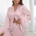 thumbnail image 5 of Fall-Winter Womens 2 Piece Long Sleeves Pajama Sets Women's Home Pocket Printed Pajama Set for Daily Home Wear, 5 of 7