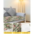 thumbnail image 4 of White Pink Flower Couch Cushion Covers Stretch, Washable Sofa Seat Covers Individual Seat Cushion Sofa Slipcovers Shabby Chic Spring Vintage Leaf Green Couch Cover Furniture Protector L-1PCS, 4 of 7