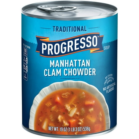 Gluten Free Soup Recipe - Progresso Soup, Traditional, Manhattan Clam Chowder Soup, Gluten Free, 19 oz Cans (Pack of 6) 19 Ounce (Pack of 6)