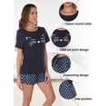 thumbnail image 4 of Short Sleeve Cotton Pajamas Sets for Women 2pc Women's Shorts Pajama Set Women's Cat Print Pajama Set Womens Summer Pajamas Sets Soft Loungewear Sets for Women, S-XXL, 4 of 13