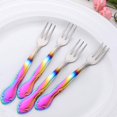 thumbnail image 4 of 12-Piece Oyster Fork Set, Stainless Steel Cake Forks Service for 12 Silverware Flatware Utensils-5.9 Inches, Gradient Rainbow, 4 of 6
