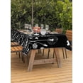 thumbnail image 4 of 52x70 Inch Outdoor Tablecloth with Umbrella Hole Zipper Rectangle Black White Wildflowers Rectangular Tablecloths Outside Waterproof Farmhouse Dandelions Botanical Patio Table Cloth Cover for Picnic, 4 of 8