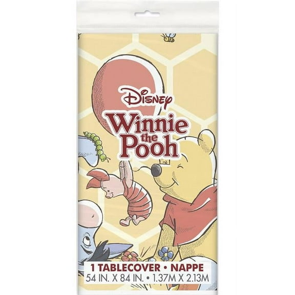 Unique Disney Winnie the Pooh Rectangular Plastic Tablecover - 1 Pc, multi-colored, one size