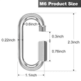 thumbnail image 2 of M6-20Pcs Quick Links Chain Connectors, 1/4In Galvanized Chain Locking Carabiners Hooks, 620LBS Heavy Duty Thread Clips, 2 of 6
