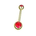 thumbnail image 5 of Belly Button Ring Navel Gold Plated Solitaire Body Jewelry 14g, 5 of 13