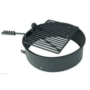 TITAN GREAT OUTDOORS 32" Steel Fire Ring with Cooking Grate Campfire Pit Park Grill BBQ Camping Trail
