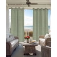 thumbnail image 4 of Green Linen Texture Blackout Curtains 39 Inches Long, Farmhouse Solid Color 2 Panels, Thermal Insulated Room Darkening Drapes with Grommets, 27.5W x 39L Each Panel, 4 of 9