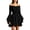 Black, variant on Halloween Mini Dress Women Off-The-Shoulder Long Bell Sleeve Smocked Waist Ruffle Asymmetrical Flowy A-Line for Party Costume Club Boho Short Dress