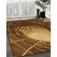 thumbnail image 3 of Ahgly Tapis Rond Lavable en Machine Intérieur Transitionnel Orange, 5 Pieds Rond, 3 of 7