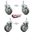 thumbnail image 2 of 5 Inch Thermoplastic Rubber Swivel 10mm Threaded Stem Caster Set 2 Brake SCC, 2 of 2