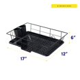 thumbnail image 4 of Juego de escurridor de Platos de 3 Piezas Que Ahorra Espacio, Organizador de Cocina eficiente para Secado y Almacenamiento rápido, Incluye Soporte para Cubiertos y escurridor, Negro, 4 of 6